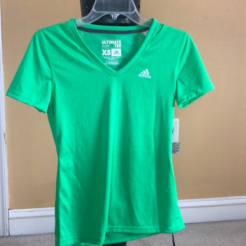 Neon green adidas sport tee